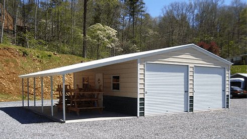 22×21 Garage W/ 12′ Lean Too